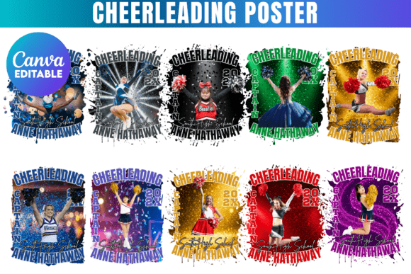 10 Cheerleader & Dancer Canva Template Bundle