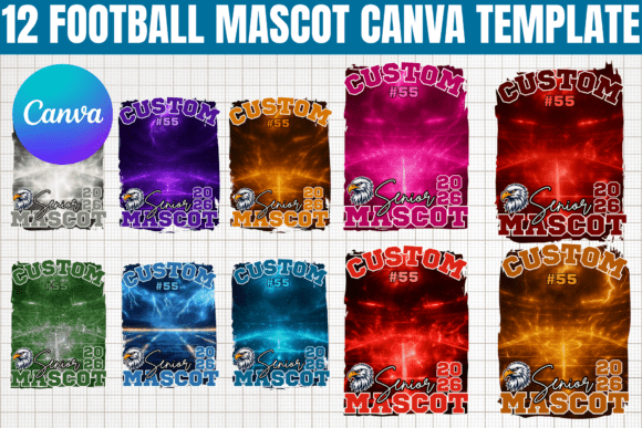 12 Football Mascot Canva Template: A Game-Day Design Solution