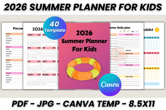2026 Summer Planner for Kids: Your Canva Template Toolkit