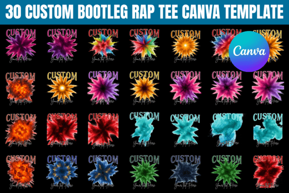 30x Custom Bootleg Rap Tee Template for Retro Designs