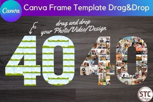 40 Forty Number Collage Canva Frame: A Creative Design Asset