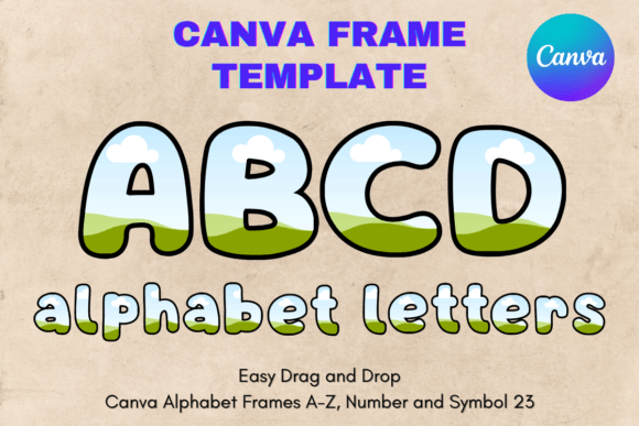 Canva Letters Frame Alphabet Template_23: Modern Typography for Digital Projects