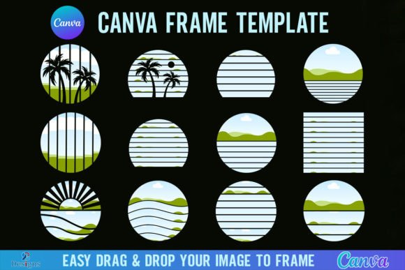 Capture the Golden Hour: Retro Sunset Canva Frame Template for Modern Creators
