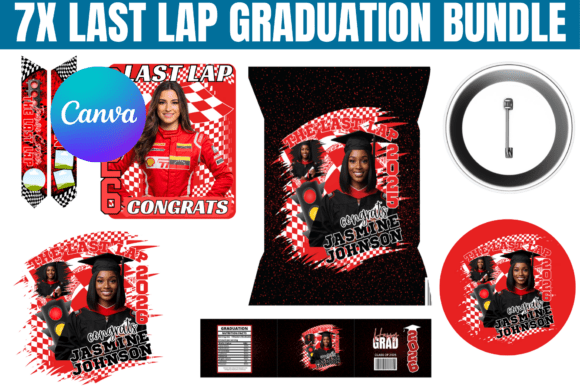 Celebrate the Class of 2026: 7x Last Lap Graduation Bundle Template