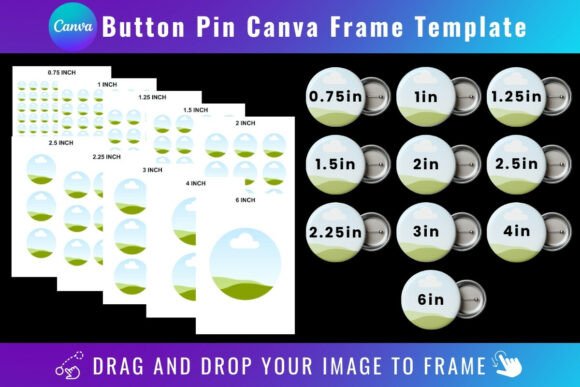 Create Custom Button Pins with Canva Frame Templates