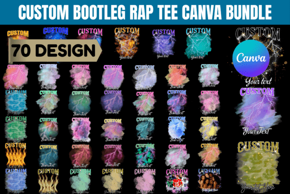 Custom Bootleg Rap Tee Canva Template Bundle