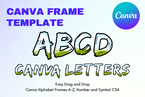 Designing with Canva Letters Frame Alphabet TemplateC34