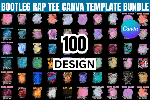 Editable Canva Bootleg Rap Tee Bundle: Your 90s Style Kit