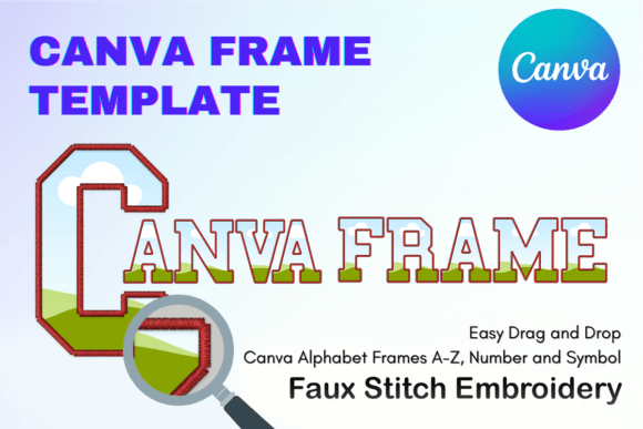 Faux Embroidery Canva Frame Letters: A Digital Craft for Modern Designers