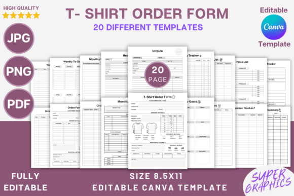 Master Your Merch: The Editable T-Shirt Order Form Canva Temp