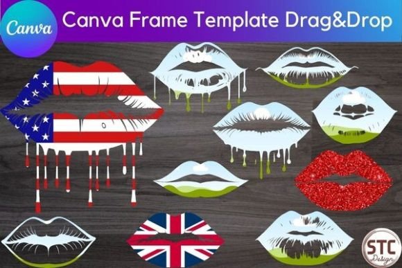 Sexy Dripping Lips Canva Frame: Bold Visual Impact