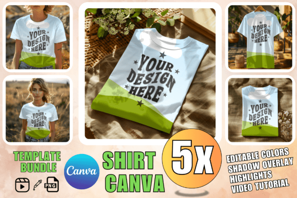 Shirt Mockup Bundle Shirt Canva Template: Elevate Your Designs